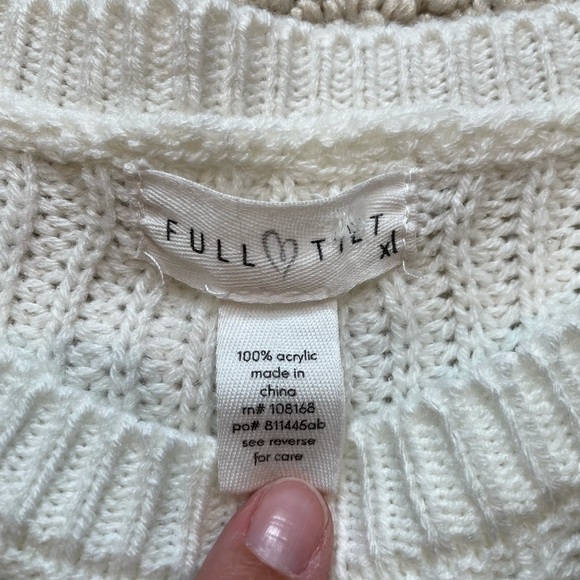 Tilly’s Full Tilt Color Block Cable Knit Sweater - Picture 2 of 4